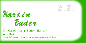 martin buder business card